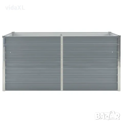 vidaXL Повдигната леха, 160x80x45 см, поцинкована стомана, сива, снимка 3 - Саксии и кашпи - 56147613