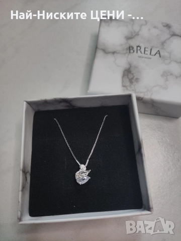 Сребърно колие Amelie с печат 925 + подаръчна кутийка, снимка 4 - Колиета, медальони, синджири - 52848773