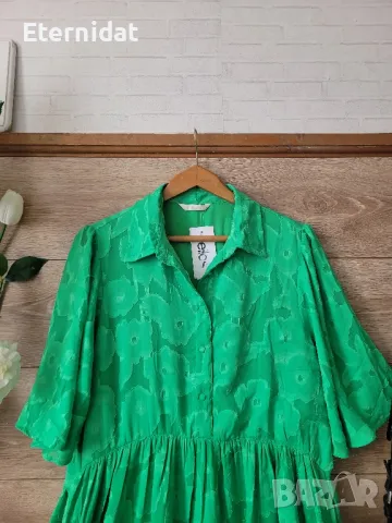 Зелена разкроена рокля ELLOS , снимка 3 - Рокли - 49829974
