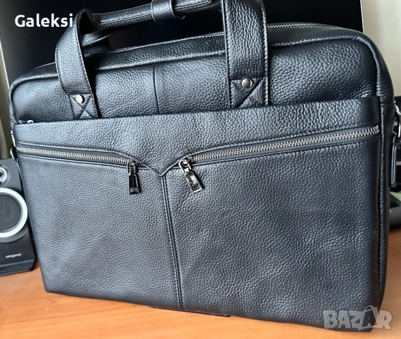 Мъжка елегантна офис чанта за лаптоп 15”/Бизнес куфарче от естест. кожа!, снимка 13 - Чанти - 53481102