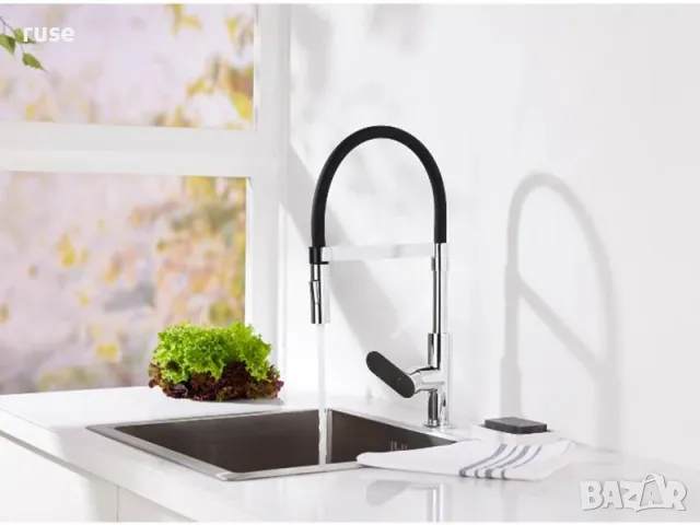 НОВ! Кухненски смесител с гумен маркуч XXL, снимка 4 - Смесители - 49866692