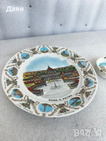 Винтидж декоративна порцеланова чиния от Италия , снимка 2 - Антикварни и старинни предмети - 49942128