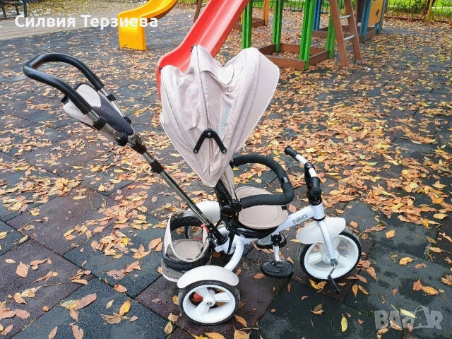 Триколка Lorelli - Neo, Ivory, с въздушни гуми, бежова, снимка 2 - Детски велосипеди, триколки и коли - 52212931