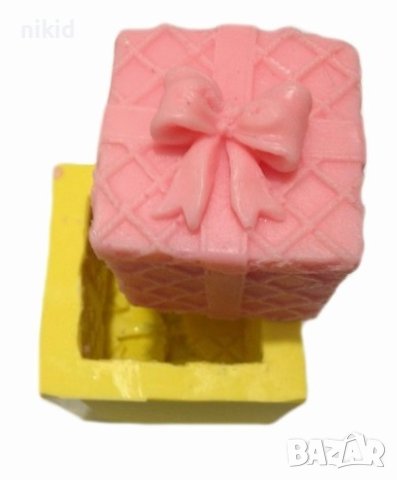 3D подарък кутия кубче мрежест силиконов молд форма калъп гипс свещ декор