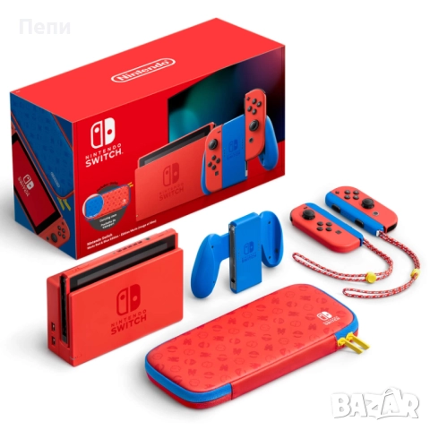 Nintendo Switch - Mario Red & Blue (SPECIAL EDITION) +128GB карта, снимка 16 - Nintendo конзоли - 52985156