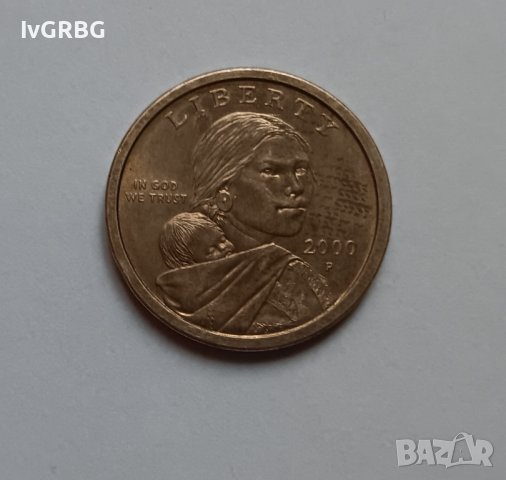 1 долар САЩ 2000 Индианка Sacagawea Dollar Coin , Монета от САЩ , снимка 4 - Нумизматика и бонистика - 44277512