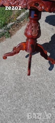 Маса трапезна масив с интарзия №14, снимка 3 - Маси - 52544867