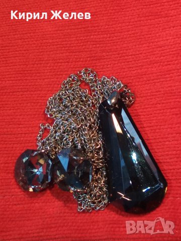 РАЗКОШНО КОЛИЕ ФЕШЪН ОГЪРЛИЦА БЛАГОРОДНА СТОМАНА с ФАСЕТИРАН ОПУШЕН КРИСТАЛ / КВАРЦ 37110, снимка 6 - Колиета, медальони, синджири - 41681958