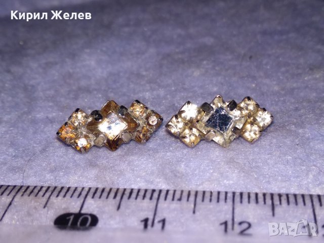Две ПОСРЕБРЕНИ СТАРИННИ ИНТЕРЕСНИ ВИНТИДЖ УКРАШЕНИЯ с ФАСЕТИРАНИ БЛЕСТЯЩИ ПЛАНИНСКИ КРИСТАЛИ 33146, снимка 5 - Антикварни и старинни предмети - 39666378
