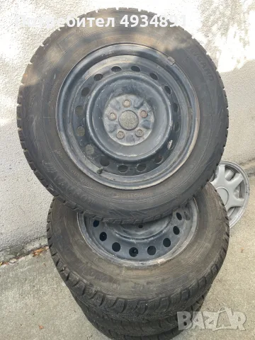4 броя метални джанти 15" 5х100 от Toyota Avensis T22 със зимни гуми Rosava Snowgard 195/65, снимка 2 - Гуми и джанти - 55880575