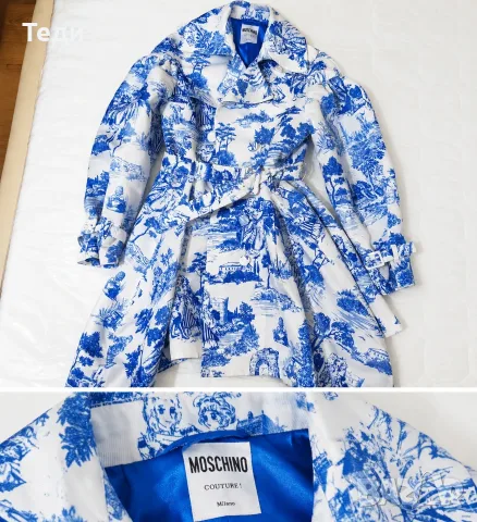 Moschino Toile de Jouy trench coat