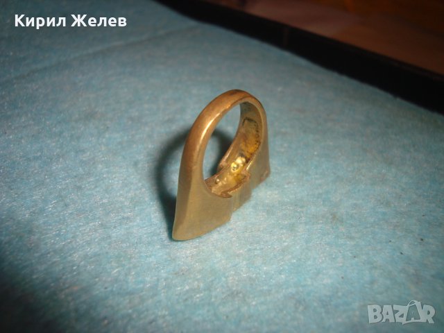 СТАР БРОНЗОВ ПРЪСТЕН - МЪЛНИЯ инкрустиран с ЧЕРЕН ОНИКС РЪЧНА МАЙСТОРСКА РЯДКА ИЗРАБОТКА УНИКАТ 7318, снимка 13 - Антикварни и старинни предмети - 34839583