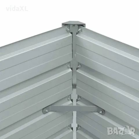 vidaXL Градинска висока леха антрацит 100x40x45 см поцинкована стомана, снимка 7 - Саксии и кашпи - 56147567