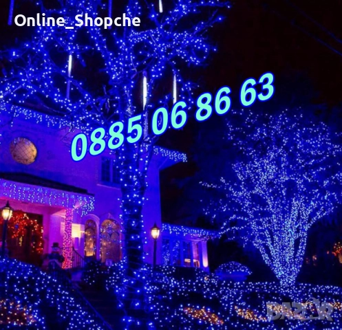 Коледни лампички 100 метра на макара, синя светлина, водоустойчиви, снимка 3 - Декорация за дома - 52424915