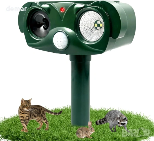 Градински соларен ултразвуков репелент за вредители с мигащи светлини