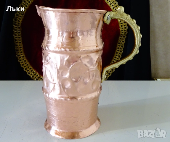 Медна кана,ръчно кована чиста червена мед Христопулос. , снимка 5 - Антикварни и старинни предмети - 52978311