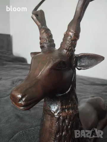 Бронзова фигура на елен, снимка 6 - Декорация за дома - 50982430