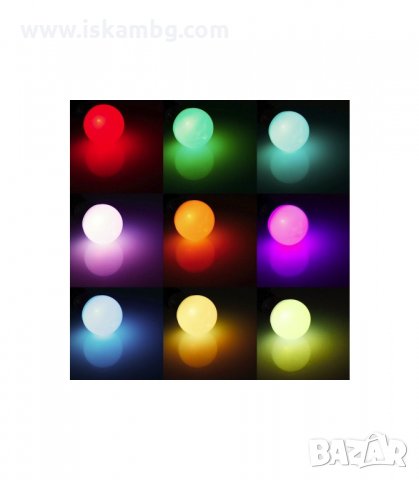 LED КРУШКА - 5W ИЛИ 7W E27 A60 RGB С ДИСТАНЦИОННО - код 1465, снимка 2 - Лед осветление - 34013024