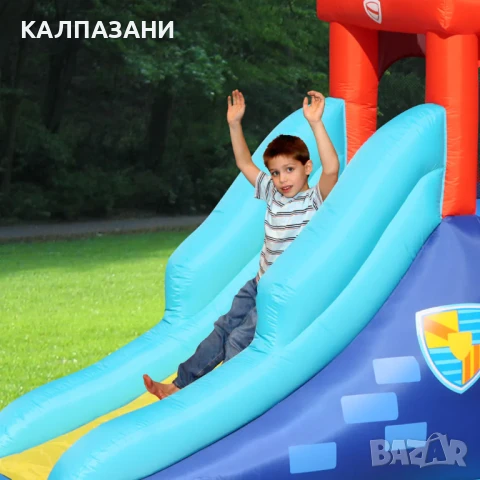 HAPPY HOP Батут замък с пързалка 400x280x265 9322, снимка 14 - Надуваеми играчки - 50447063