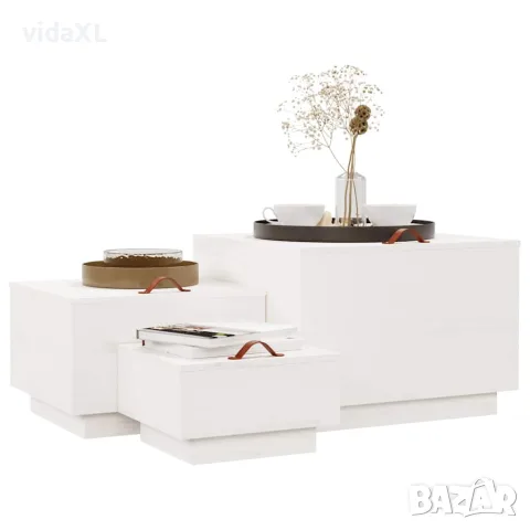 vidaXL Кутии за съхранение с капаци 3 бр бели борова дървесина масив, снимка 4 - Кутии за съхранение - 56148969