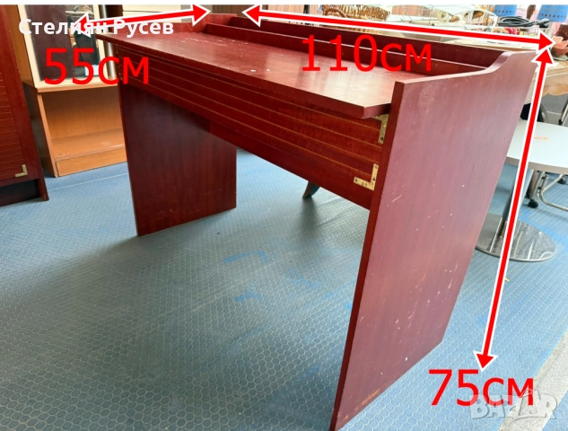 021133 бюро от дърво 110/55см цена 70 лв или 35,79 евро смр -110см / 55см широко, 75см високо - МДФ , снимка 2 - Бюра - 52282664
