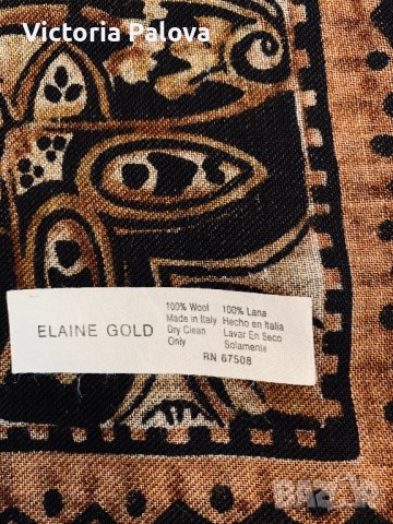 Голям дизайнерски шал ELAINE GOLD ИТАЛИЯ, снимка 9 - Шалове - 39535284
