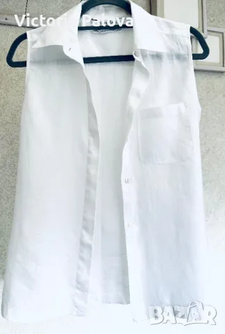 MaxMara оригинал модерен топ/елек 100% лен, снимка 2 - Корсети, бюстиета, топове - 47316102