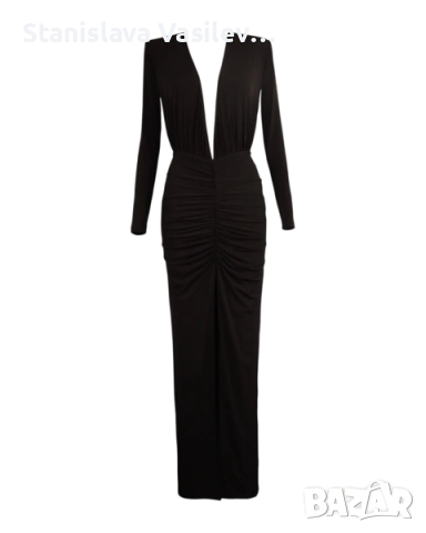Дълга черна рокля Mijel S размер