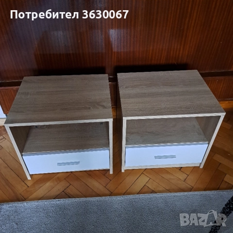 Нощно шкафче Sonoma дъб, кафяво и бяло ПДЧ 