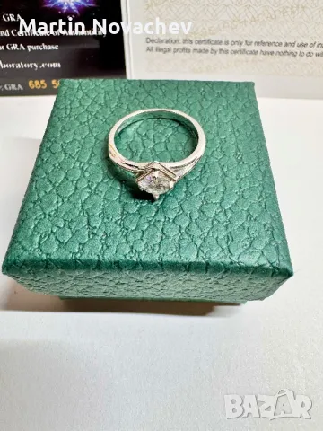 Сребърен пръстен с мойсанит (Диамант) 0.5 карата, снимка 3 - Пръстени - 48786927