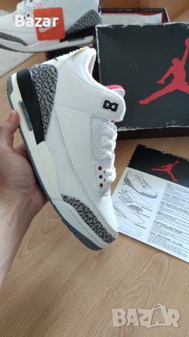 Nike Air Jordan 3 Retro Cement Нови Оригинални Мъжки Обувки Кецове Маратонки Размер 43 Номер 27.5см, снимка 2 - Кецове - 41580766