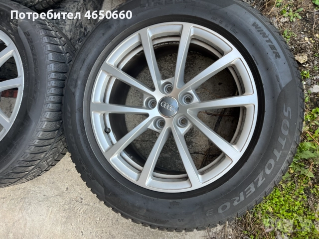 17 цолови алуминиеви джанти със зимни гуми за Ауди, снимка 2 - Гуми и джанти - 52463065