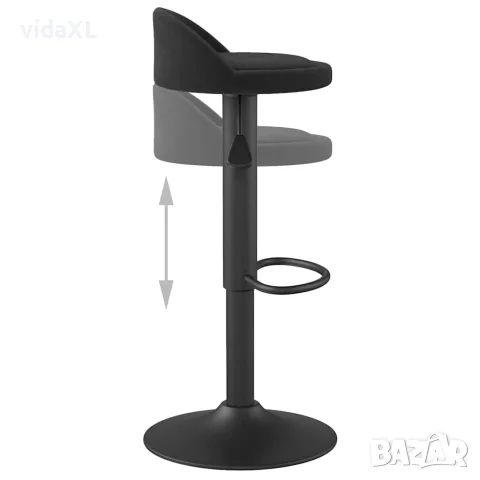 vidaXL Бар табуретка, черна, кадифе, снимка 6 - Столове - 56147035