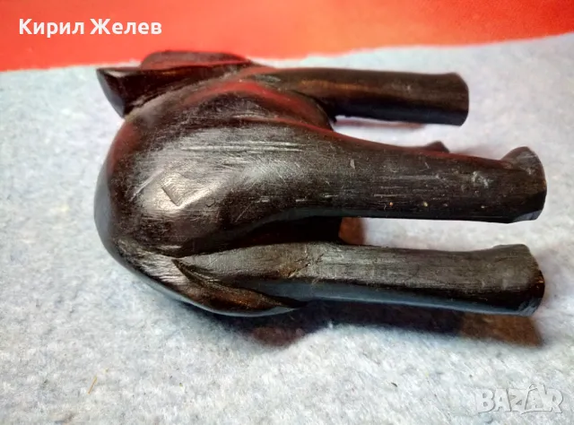 СТАРО АБАНОСОВО СЛОНЧЕ ДЪРВЕНА ФИГУРКА РЪЧНА ХУДОЖЕСТВЕНА ИЗРАБОТКА СТАТУЕТКА АФРИКА 48200, снимка 10 - Колекции - 47562349