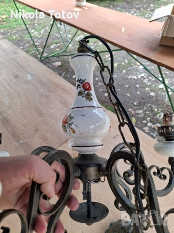 Продава се старинен полилей. , снимка 4 - Антикварни и старинни предмети - 52561851