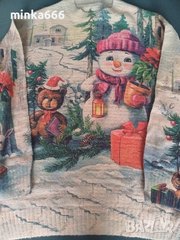 Дамски коледен пуловер, снимка 4 - Блузи с дълъг ръкав и пуловери - 52814114
