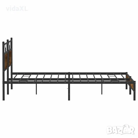 vidaXL Рамка за легло без матрак опушен дъб 183x203 см инженерно дърво, снимка 7 - Спални и легла - 56147480