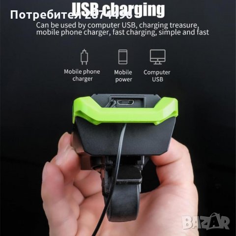 2654 Фар за велосипед с USB зареждане, 800 лумена, снимка 3 - Велосипеди - 35800827