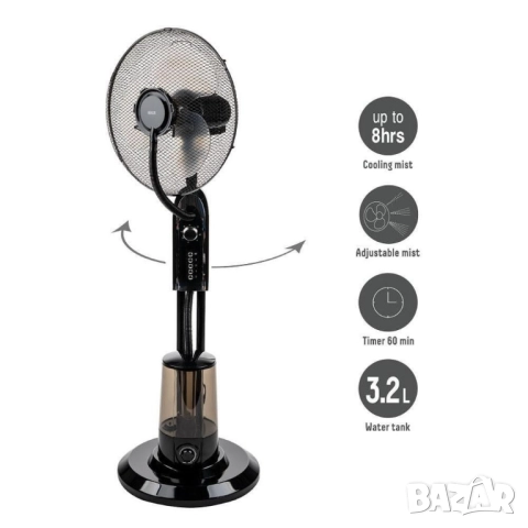 Вентилатор с водна мъгла 16", 75W, таймер, мехн. упр-е, снимка 6 - Друга електроника - 52099063