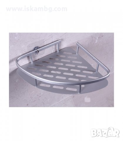 ЪГЛОВА ЕТАЖЕРКА ЗА БАНЯ НА 1 НИВО С ДВОЙНО ЗАЛЕПВАНЕ, ХРОМ - код 25002, снимка 6 - Други стоки за дома - 33938208