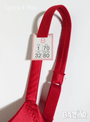 Tezenis 70B сутиен в червен наситен цвят, снимка 3 - Бельо - 52701099