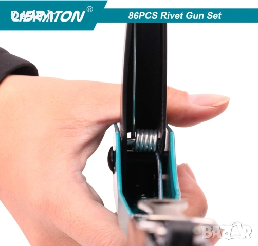 Ръчна нитачка Libraton + 80 нита и 4 свредла – професионален комплект, снимка 5 - Други инструменти - 53039421