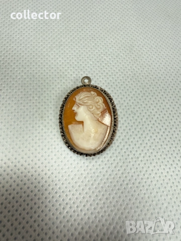 Стара сребърна камея / рапан / сребро. №7663