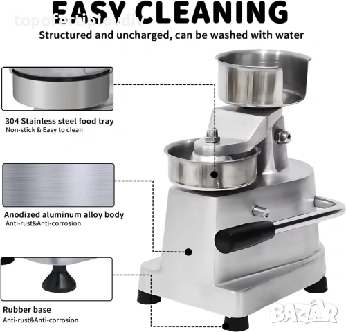 Професионална преса за бургер Commercial Burger Machine, 130mm, снимка 8 - Обзавеждане на кухня - 53718671