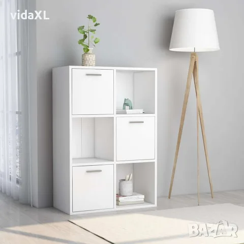 vidaXL Шкаф за съхранение, бял, 60x29,5x90 см, инженерно дърво, снимка 2 - Шкафове - 56147707