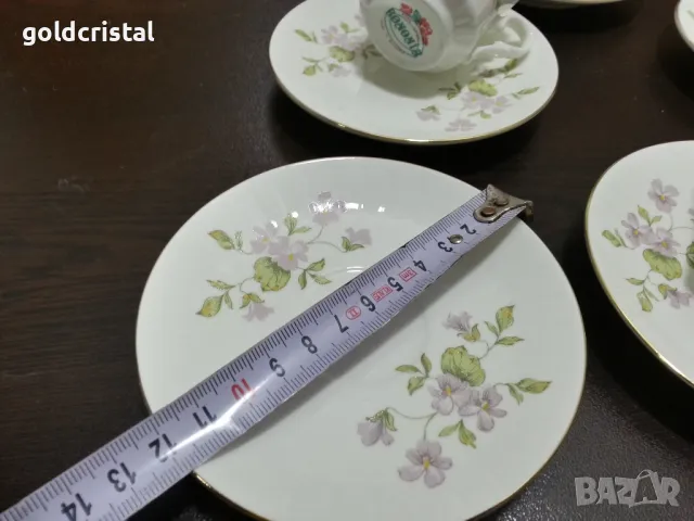 Стар български костен порцелан Бононя чашки за кафе , снимка 6 - Антикварни и старинни предмети - 48656528