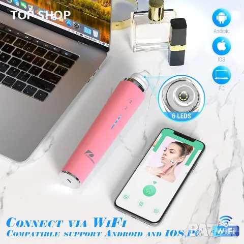 Нов смарт Вакуум уред за отстраняване черни точки, пори с камера за лице, снимка 5 - Тримери - 49639582