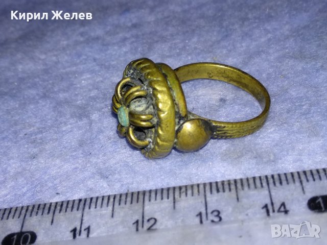 19 Век ВЪЗРОЖДЕНСКИ АВТЕНТИЧЕН ТЮРКОАЗЕН ЕТНОГРАФСКИ РЯДЪК ПРЪСТЕН РЪЧНА МАЙСТОРСКА ИЗРАБОТКА 37139, снимка 7 - Антикварни и старинни предмети - 40556433