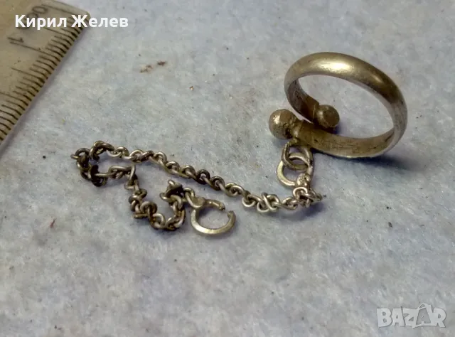 СТАРИНЕН РЯДЪК МОДЕЛ СРЕБЪРЕН ПРЪСТЕН със СРЕБЪРНА ВЕРИЖКА СРЕБРО 925 РЪЧНА АРТ ИЗРАБОТКА 11938, снимка 12 - Антикварни и старинни предмети - 49767876