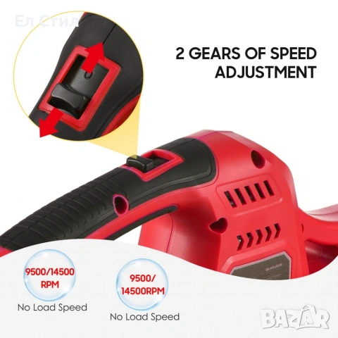 Акумулаторна духалка за листа QS-GT85101 – 20V Max, 2.0Ah, 2 скорости, 14500 об/мин, снимка 2 - Градинска техника - 53588110